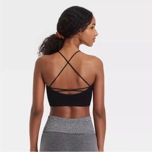 ❤️‍🔥BOGO FREE Colsie Black Ribbed Strappy Back Bralette Bra Top Sports